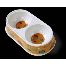 CD-02 - COMEDOURO MELAMINA DUPLO REDONDO 27X15CM