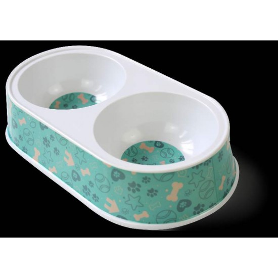 COMEDOURO MELAMINA DUPLO REDONDO 29,5X17