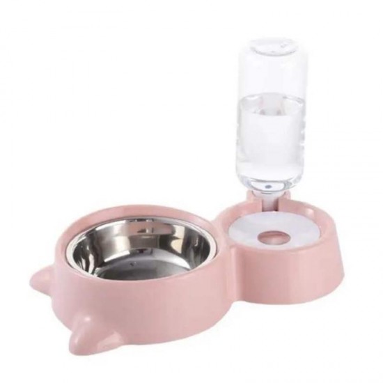 COMEDOURO E BEBEDOURO DUPLO INOX 500ML