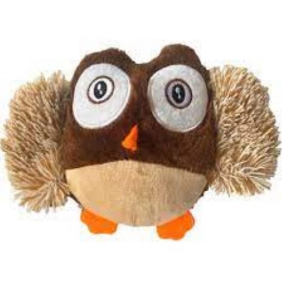 MORDEDOR PET PELUCIA CORUJA MARROM 13CM