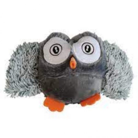 MORDEDOR PET PELUCIA CORUJA CINZA 13CM