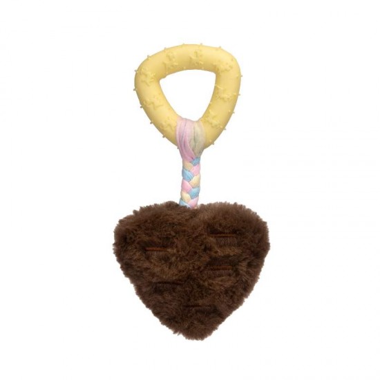 MORDEDOR PET PELUCIA CORACAO COM ARGOLA